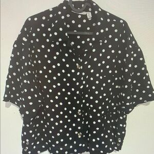 Polka Dot Black and White Women's Top